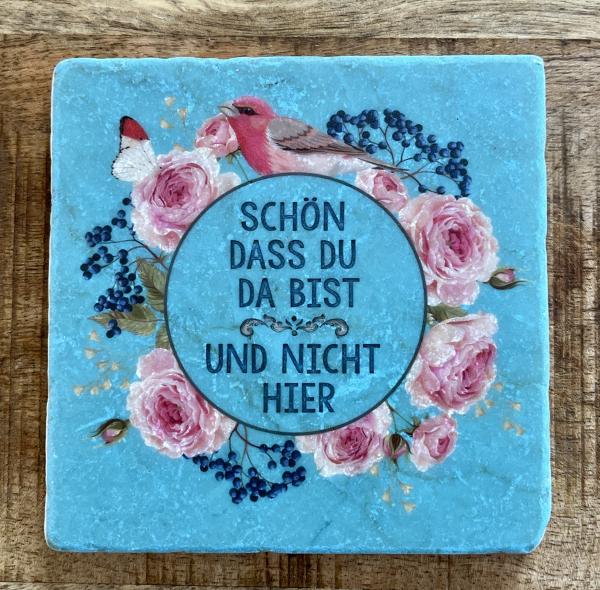Marmor Fliese Glas Untersetzer Schön dass Du da bist